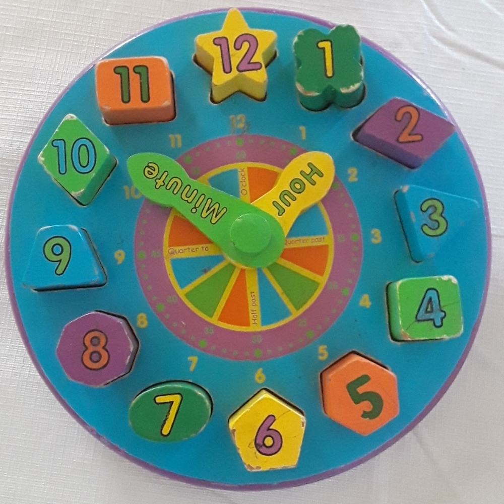 Wooden Toy Clock Puzzle